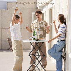 32” Round Folding Table 4 Height Adjustable 