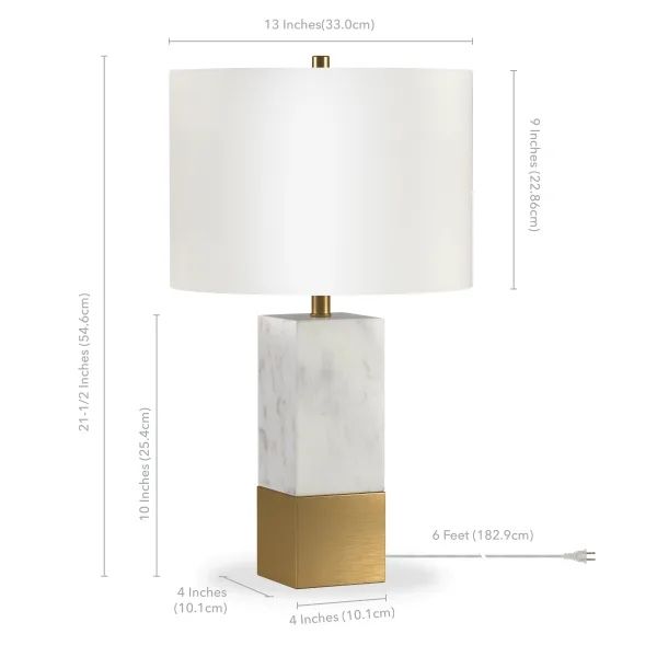 Marble and Brass Table Lamp
