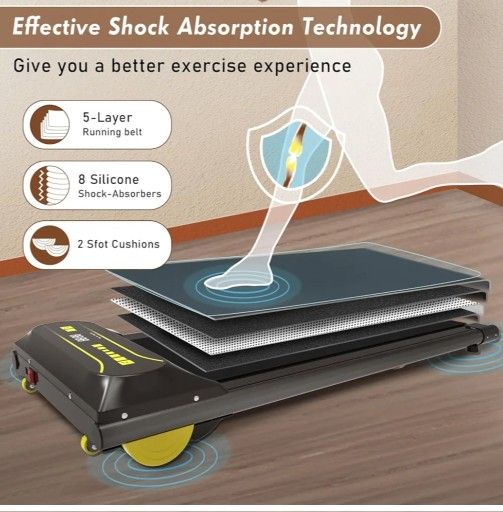 Under Desk Treadmill for Home Walking Pad Machine with LED Display and 12 Preset Programs Portable Treadmill Jogging Machine