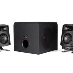 Klipsch ProMedia 2.1 THX Computer Speakers; Two-Way Satellites' 3" Midbass Drivers and 6.5" Subwoofer