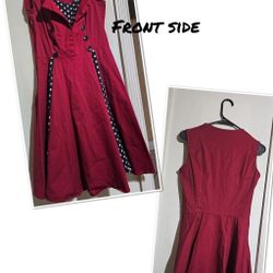 Red With Black  Dress 