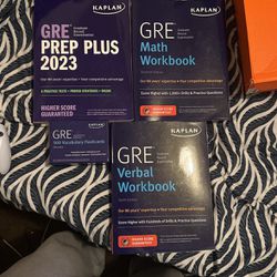 GRE PREP Kaplan 3 Book Pack + vocab Flashcards