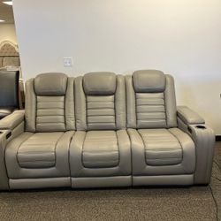🚀 Same Day Delivery 🚀 Backtrack Gray Power Reclining Sofa With Power Headrest and Massage $2,299.00