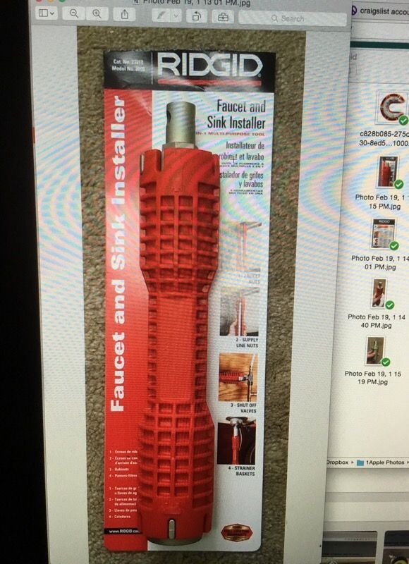 Ridgid Faucet And Sink Installer Tool For Sale In Newark Ca Offerup
