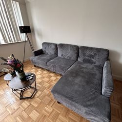 2 - Piece Corduroy Sofa Sectional - Like New! 