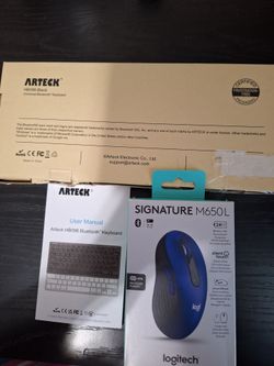 Logitech M650L Mouse & Arteck HB098 Wireless WiFi/Bluetooth  Keyboard Both NEW HARLINGEN