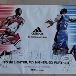 Derrick Rose/Dwight Howard Signed Adidas Promotional Poster 37x25 - SEND OFFERS! 