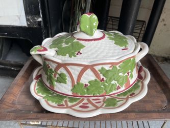 (4) Piece Vintage Platter W/Ladle & Serving Tray