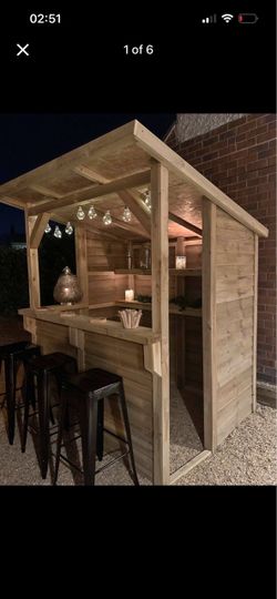 Outdoor Wooden Garden Bar Shed