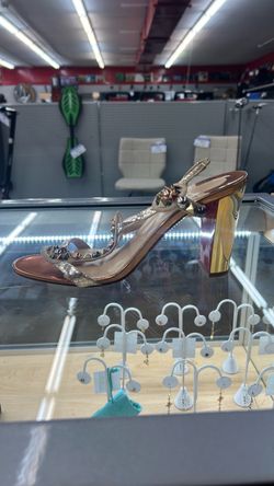 Gold Studded Block Heel Sandal