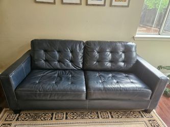 Queen bed leather sofa