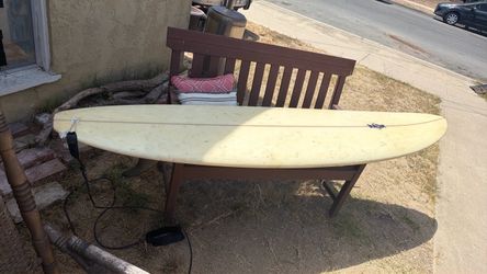 Used Longboard Surfboard with Leash