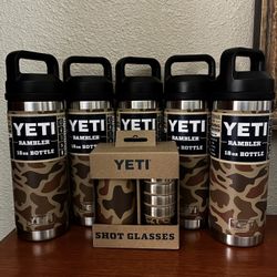 YETI RAMBLER - 18oz Bottle & Shot Glass Set 