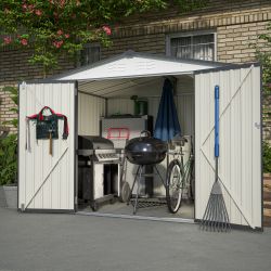 8 x 6 ft Outdoor Metal Shed for Lawn Equipment and Tools with Double Doors