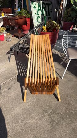 Antique solid teak folding chair