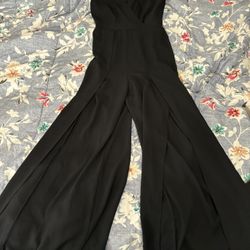 Women's Halter Sleeveless Romper High Waist Long  Wide Leg open Jumpsuit size 0