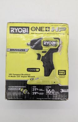Ryobi 18V ONE+ HP Compact Brushless 4 Mode 3/8 Impact Wrench (psbiw02b) TOOL ONLY