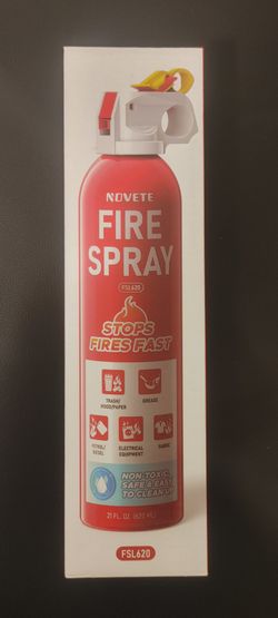 This is a Novete FSL620 Fire Spray, a multi-purpose fire extinguishing spray. 