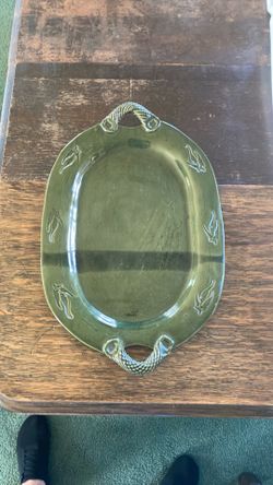 Green Pottery Tray