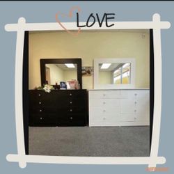 8 DRAWER DRESSER WITH MIRROR 