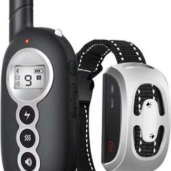 Dog Training Collar, Dog Shock Collar with Remote, Rechargeable Rainproof 1500Ft Remote Range, Shock Collar for Dogs 4 Working Modes, Beep Vibration S