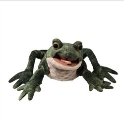 Folkmanis Folktails Green Frog Hand Puppet Plush 7" Stuffed Toad Tree Zoo Animal