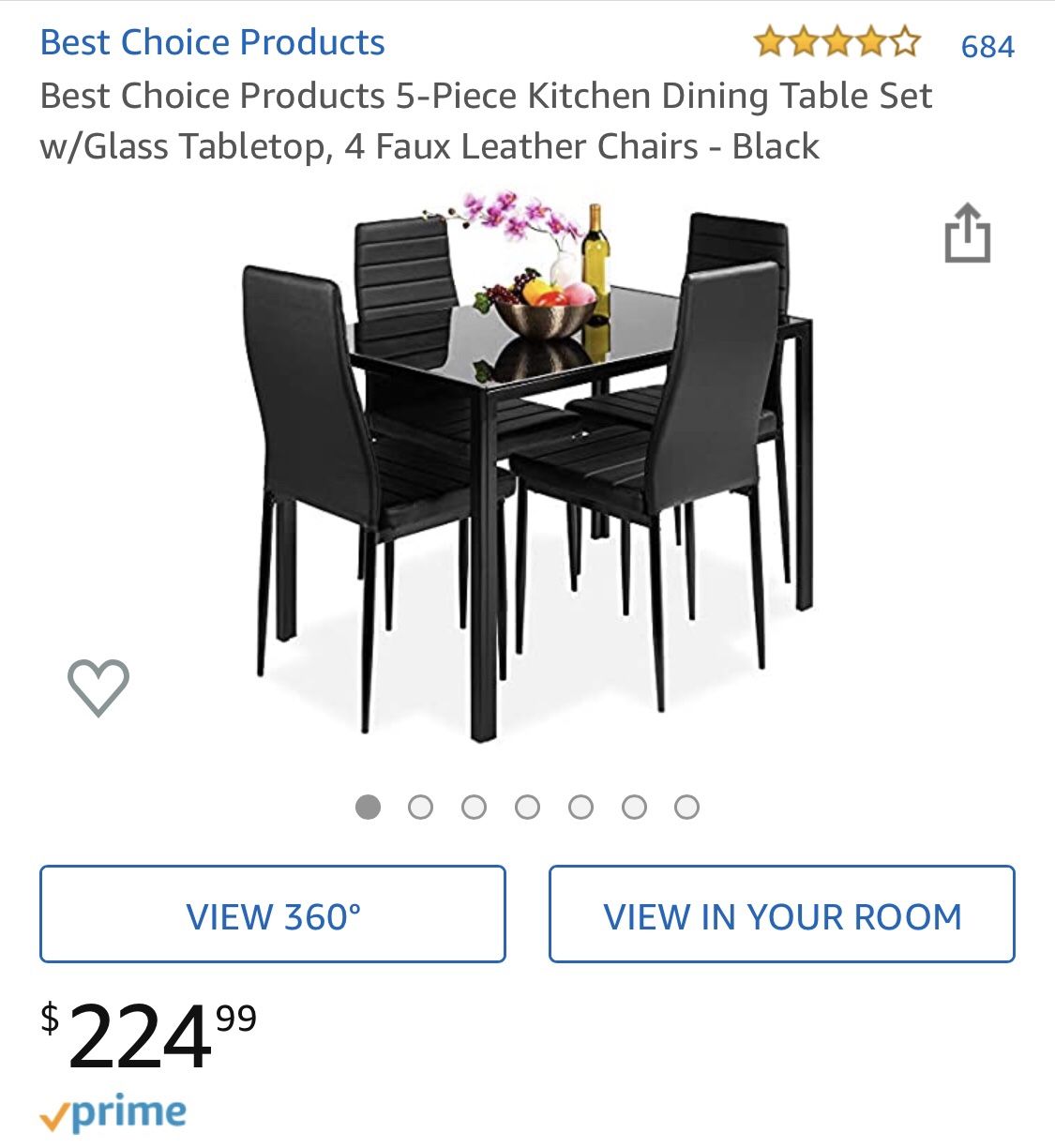 Dining table and 6 chairs