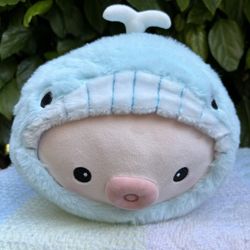 Takashoji 14” Blue Whale Kigurumi Pink Octopus Stuffed Animal Plush