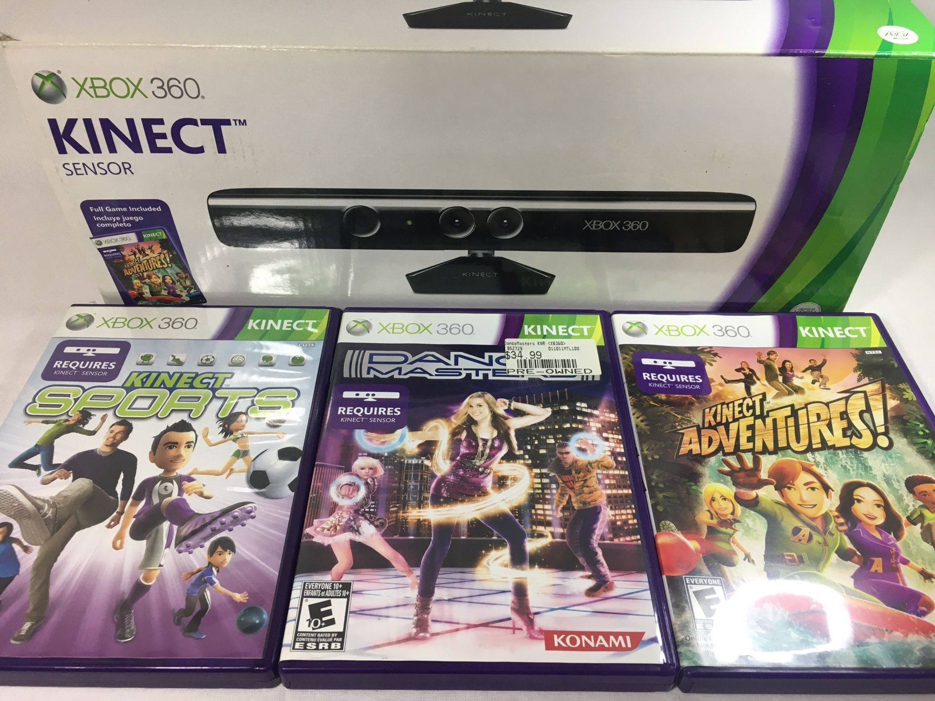 Xbox 360 Kinect & 3 Games
