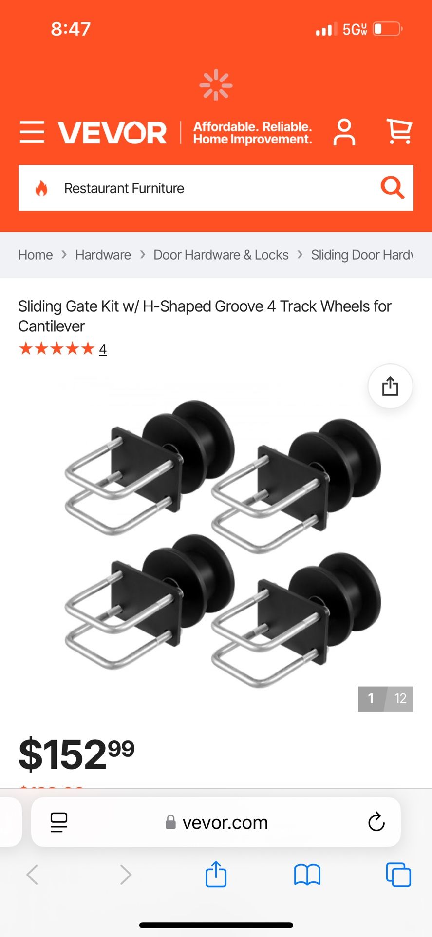 Sliding Gate Wheels Kit For 3 Inch post