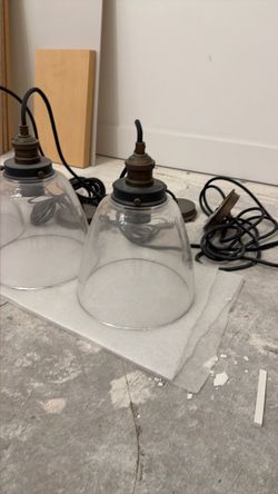 3 Pendent Lights Bronze/Black/Glass ($75 For All 3)