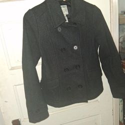 Old Navy Pea Coat Charcoal Grey XS 