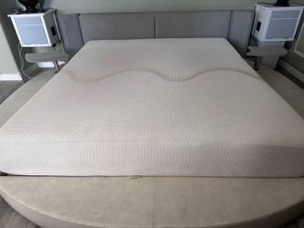 Low rise Modern leather Cal king bed frame and Mattress
