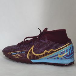 Nike Zoom Superfly 9 Academy Indoor/Turf Cleats - Dark Beetroot-Gold