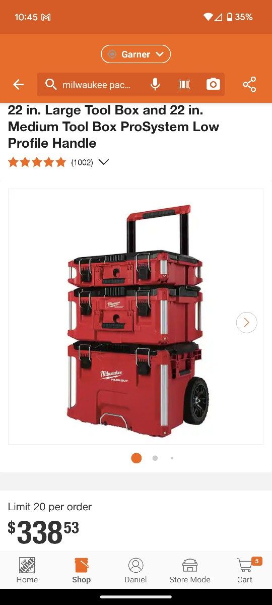 Milwaukee: PACKOUT 22 in. Rolling Tool Box, 22 in. Large Tool Box and 22 in. Medium Tool Box ProSystem Low Profile Handle