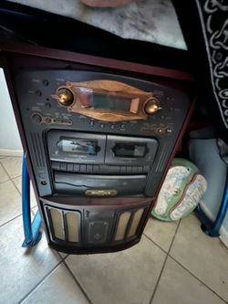 Record, radio, CD and cassette player machine