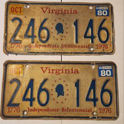 Virginia Bicentennial Plates