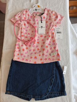 Baby girl, shirt and skort set, Size 12 mo