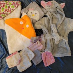 Baby Girls Bath Towel Lot