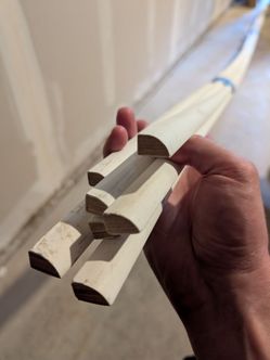 White base molding / trim 62 feet (7x8' + 1x6')