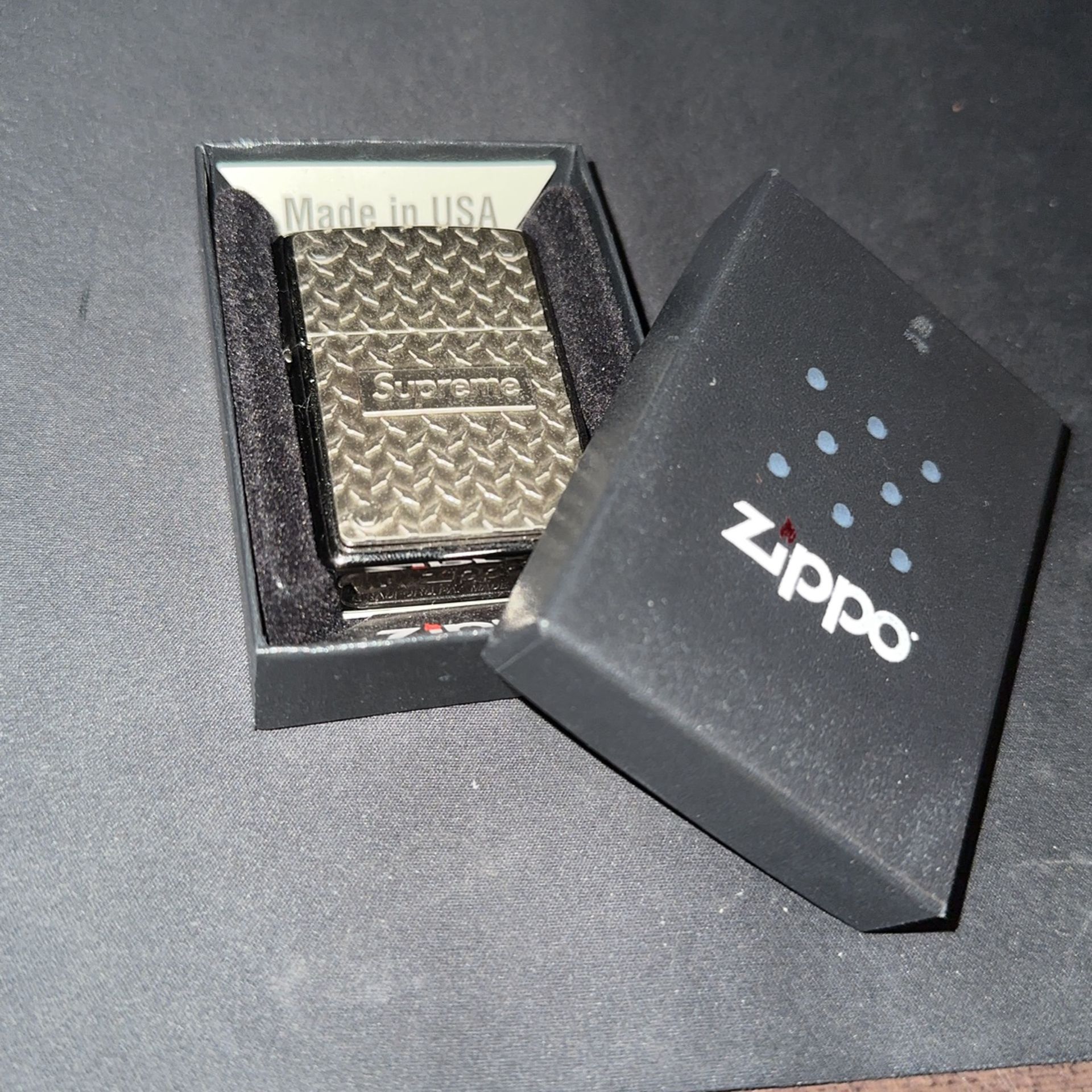 Supreme Zippo Diamond Plated Lighter