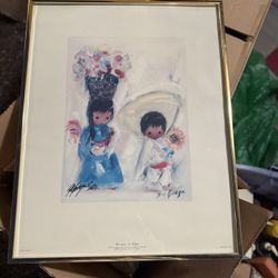 Framed Limited Edition DeGrazia Print – “Mercado de Niños” – $20