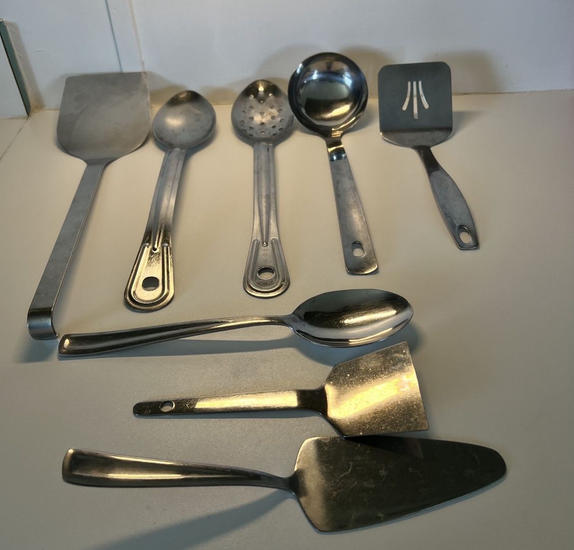 Vintage Kitchen Utensils 8 Pcs Mixed Lot Stainless