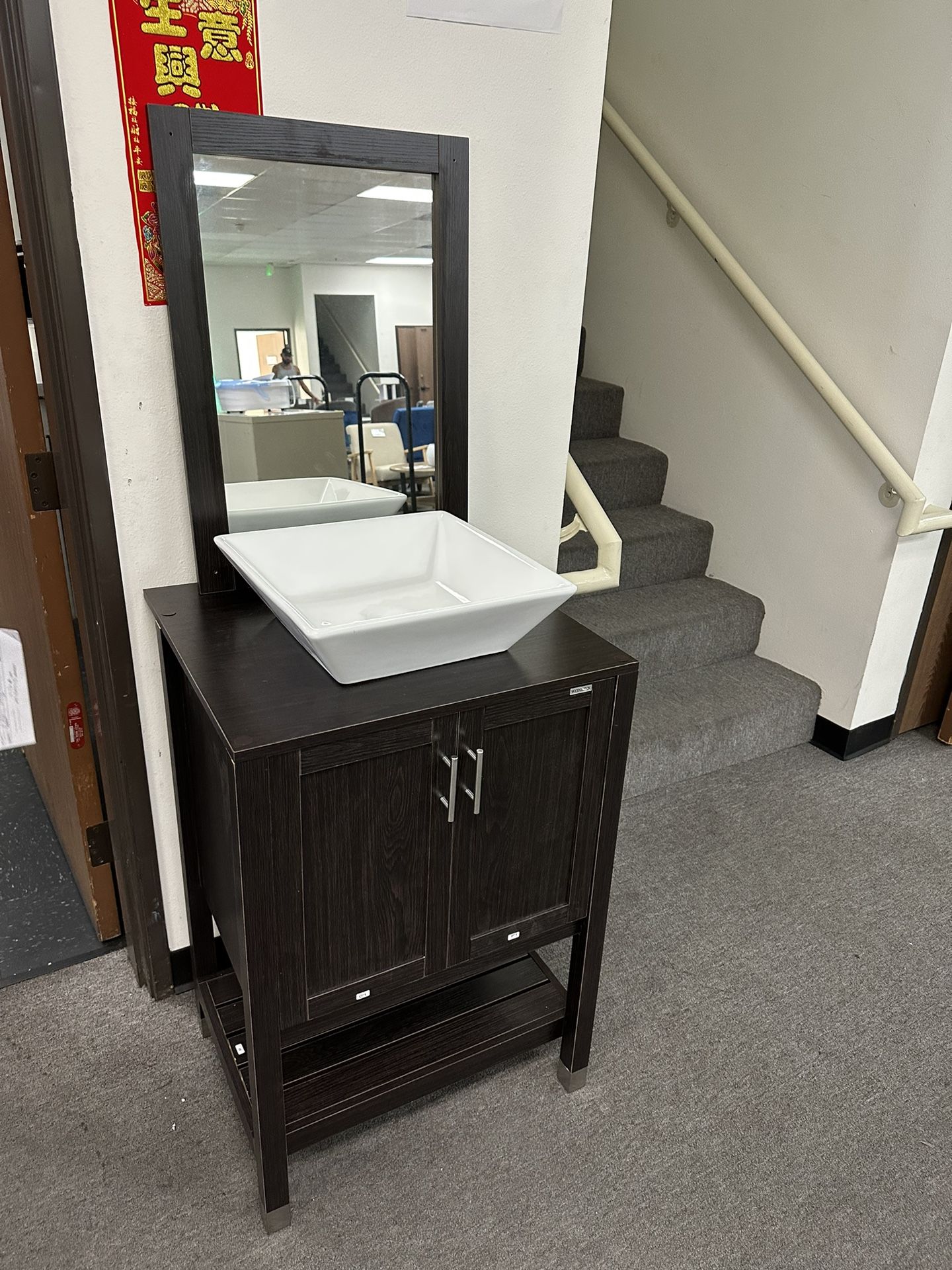 New Modern Bathroom Vanity Stand Cabinet with Vanity Mirror
