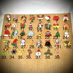 Pick 5 Christmas Enamel Pins for $15 - New Holiday Flair - Free Shipping