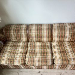 Vintage Plaid Sleeper Sofa 
