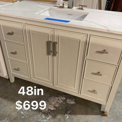 48in Bathroom Vanity With Top And Faucet