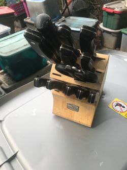 Nice knife set with block only $25 firm