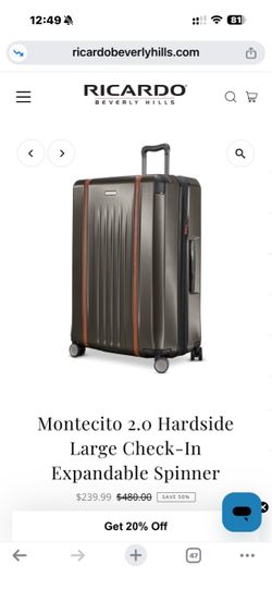 30" Large Checked Luggage – $480 Ricardo Beverly Hills Retail