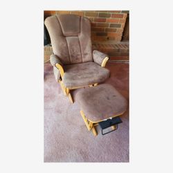 Upholstered Glider Rocking Chair with Matching Ottoman